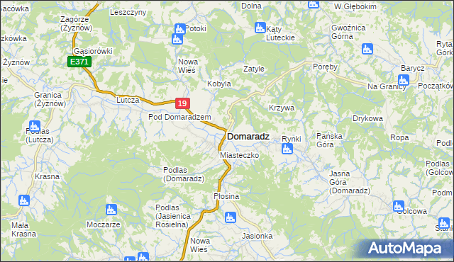 mapa Domaradz powiat brzozowski, Domaradz powiat brzozowski na mapie Targeo