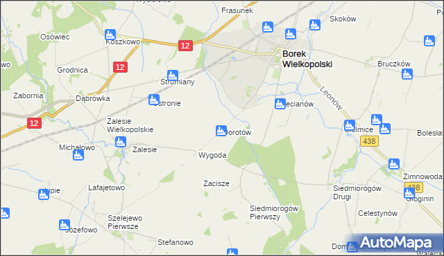 mapa Dorotów gmina Borek Wielkopolski, Dorotów gmina Borek Wielkopolski na mapie Targeo