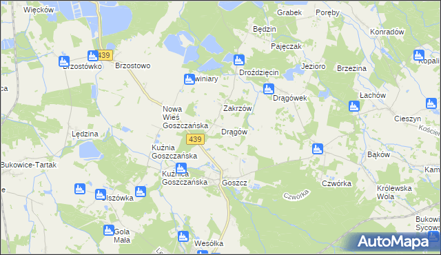 mapa Drągów, Drągów na mapie Targeo