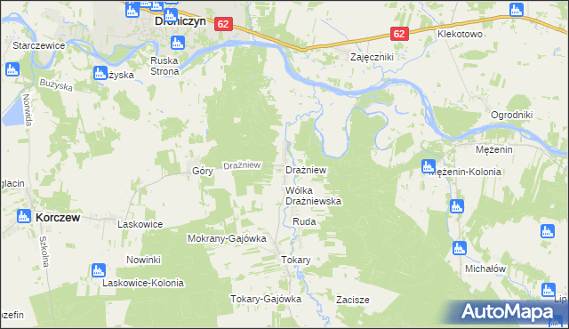 mapa Drażniew, Drażniew na mapie Targeo