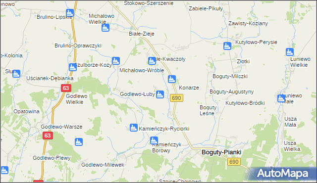 mapa Drewnowo-Lipskie, Drewnowo-Lipskie na mapie Targeo