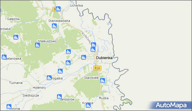 mapa Dubienka, Dubienka na mapie Targeo