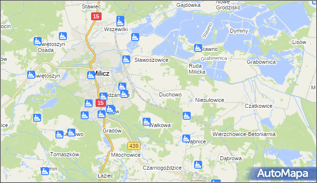 mapa Duchowo, Duchowo na mapie Targeo