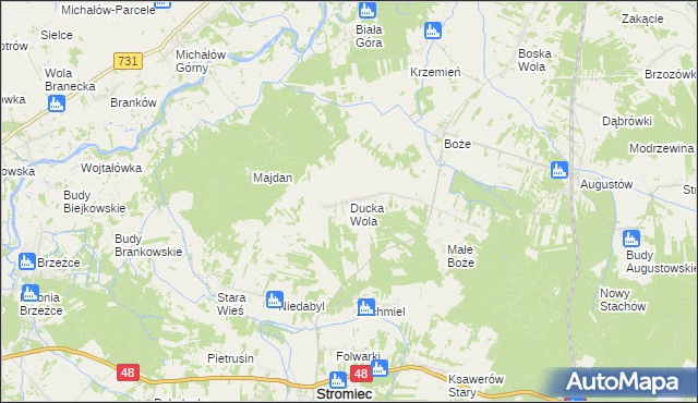 mapa Ducka Wola, Ducka Wola na mapie Targeo