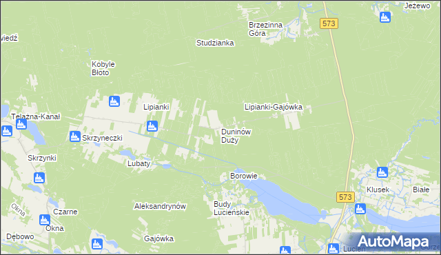 mapa Duninów Duży, Duninów Duży na mapie Targeo