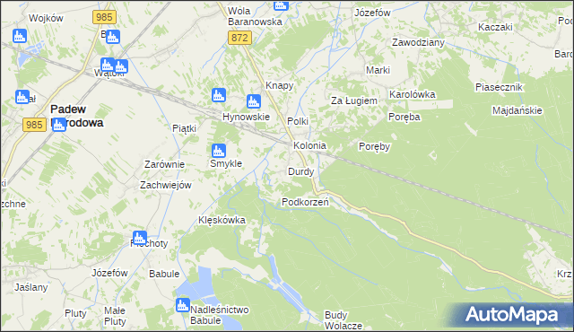 mapa Durdy, Durdy na mapie Targeo
