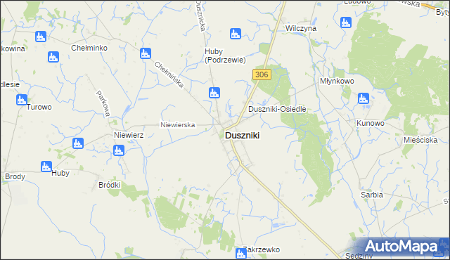 mapa Duszniki powiat szamotulski, Duszniki powiat szamotulski na mapie Targeo