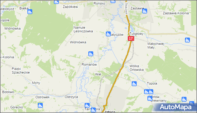 mapa Dworzyska gmina Izbica, Dworzyska gmina Izbica na mapie Targeo