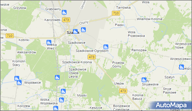 mapa Dziadkowice gmina Szadek, Dziadkowice gmina Szadek na mapie Targeo