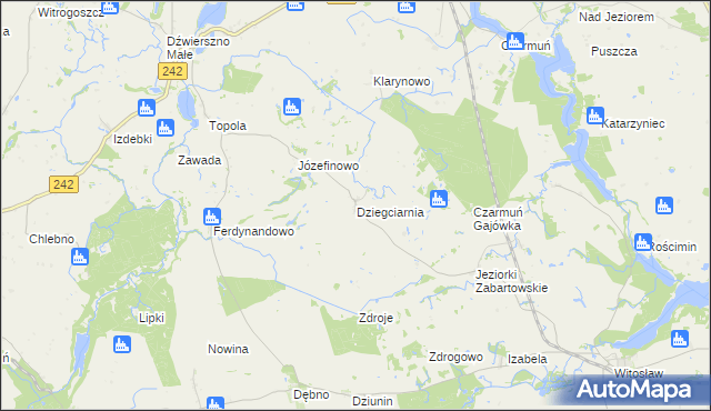 mapa Dziegciarnia, Dziegciarnia na mapie Targeo