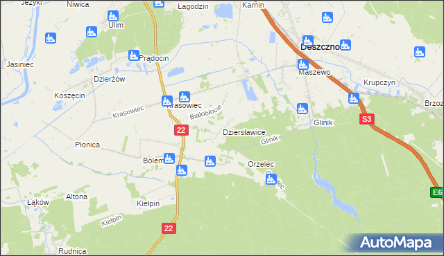 mapa Dziersławice, Dziersławice na mapie Targeo