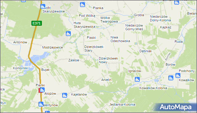 mapa Dzierzkówek Nowy, Dzierzkówek Nowy na mapie Targeo