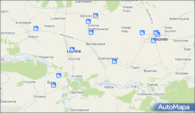 mapa Dzietrzkowice, Dzietrzkowice na mapie Targeo
