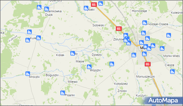 mapa Dzieżki, Dzieżki na mapie Targeo