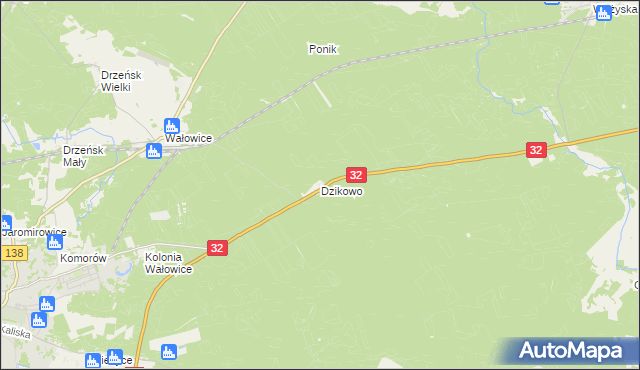 mapa Dzikowo gmina Gubin, Dzikowo gmina Gubin na mapie Targeo