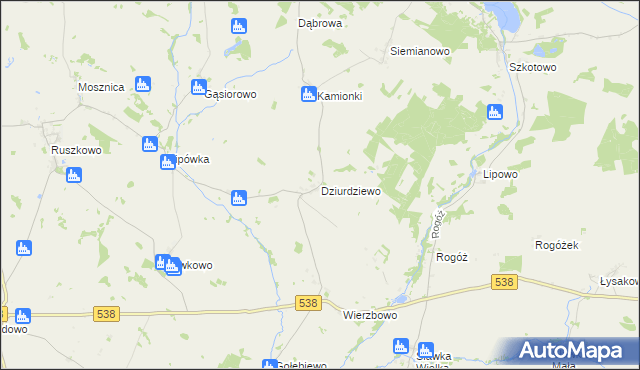 mapa Dziurdziewo, Dziurdziewo na mapie Targeo