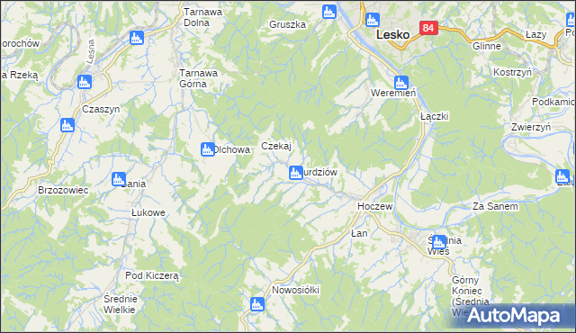 mapa Dziurdziów, Dziurdziów na mapie Targeo