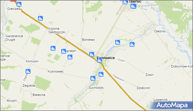 mapa Fajsławice, Fajsławice na mapie Targeo