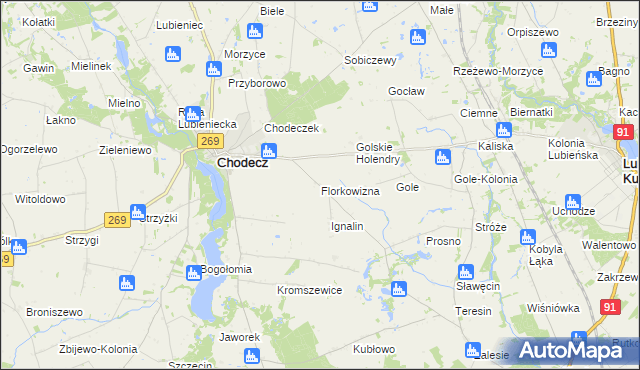 mapa Florkowizna, Florkowizna na mapie Targeo