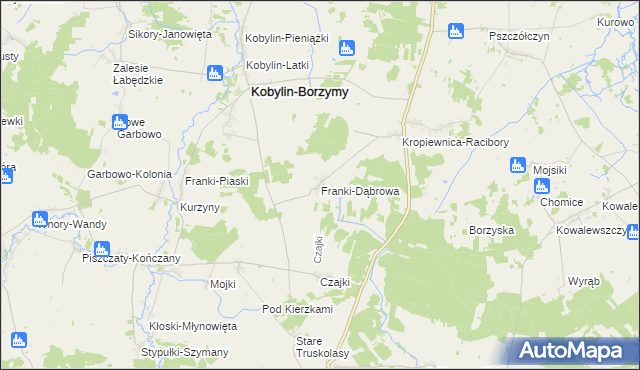 mapa Franki-Dąbrowa, Franki-Dąbrowa na mapie Targeo