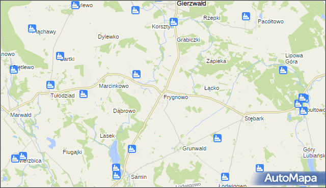 mapa Frygnowo, Frygnowo na mapie Targeo