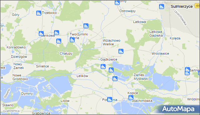 mapa Gądkowice, Gądkowice na mapie Targeo