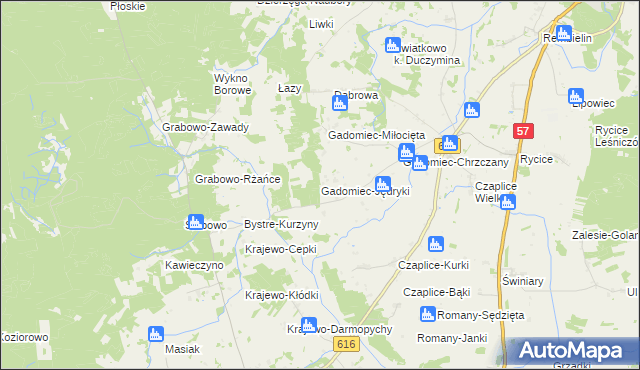 mapa Gadomiec-Jędryki, Gadomiec-Jędryki na mapie Targeo