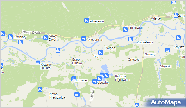 mapa Gaj gmina Przytoczna, Gaj gmina Przytoczna na mapie Targeo