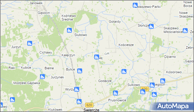 mapa Gaj gmina Świercze, Gaj gmina Świercze na mapie Targeo