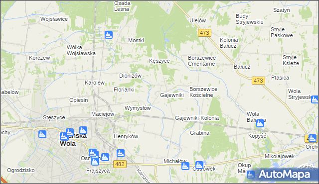 mapa Gajewniki, Gajewniki na mapie Targeo