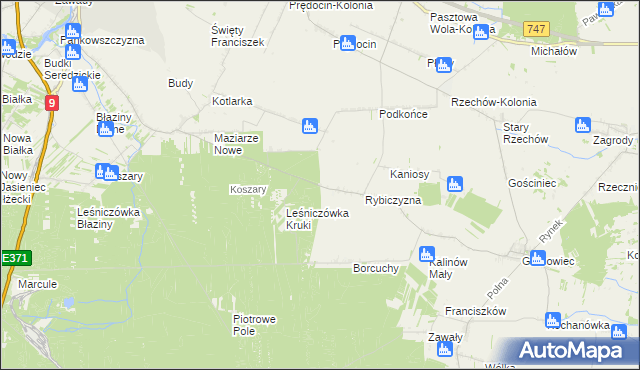 mapa Gajówka Kruki, Gajówka Kruki na mapie Targeo