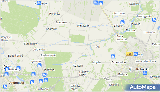 mapa Gałkówek-Parcela, Gałkówek-Parcela na mapie Targeo