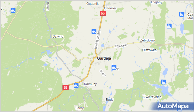 mapa Gardeja, Gardeja na mapie Targeo