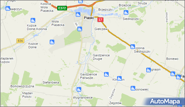 mapa Gardzienice Drugie, Gardzienice Drugie na mapie Targeo