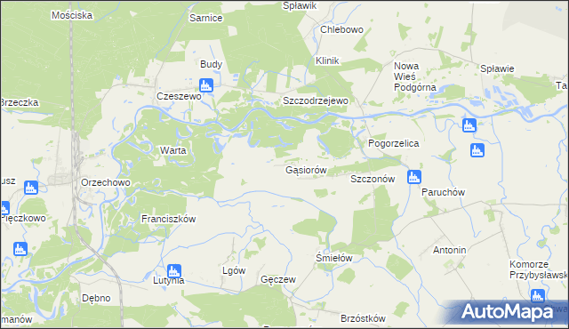 mapa Gąsiorów gmina Żerków, Gąsiorów gmina Żerków na mapie Targeo