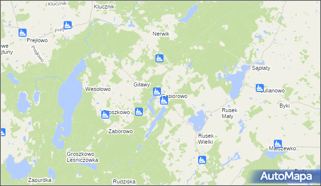 mapa Gąsiorowo gmina Purda, Gąsiorowo gmina Purda na mapie Targeo