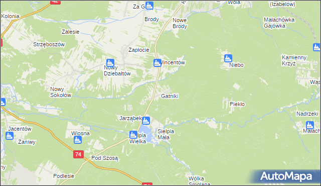 mapa Gatniki, Gatniki na mapie Targeo