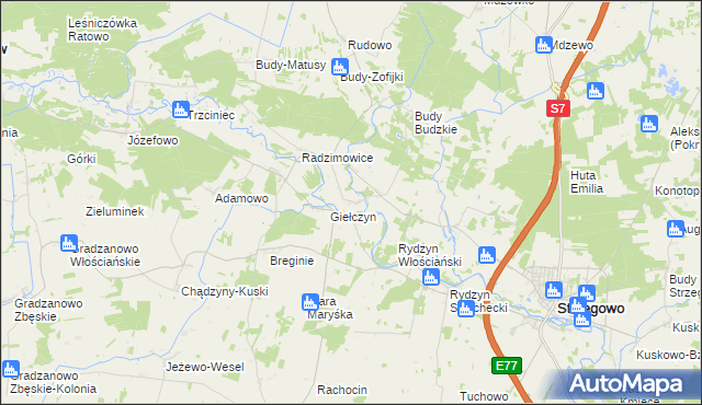 mapa Giełczynek, Giełczynek na mapie Targeo