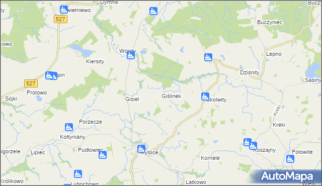 mapa Giślinek, Giślinek na mapie Targeo