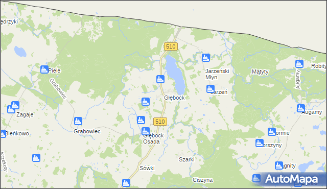 mapa Głębock gmina Lelkowo, Głębock gmina Lelkowo na mapie Targeo