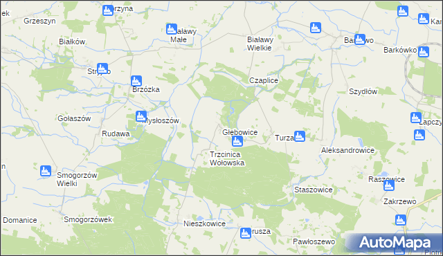 mapa Głębowice gmina Wińsko, Głębowice gmina Wińsko na mapie Targeo