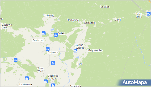 mapa Glinno Wielkie, Glinno Wielkie na mapie Targeo