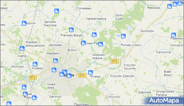 mapa Głodowo Wielkie, Głodowo Wielkie na mapie Targeo
