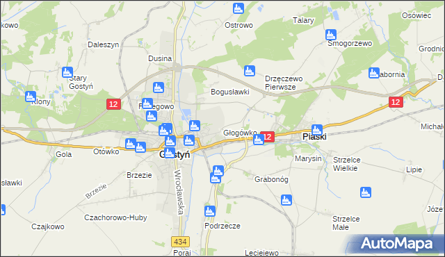mapa Głogówko gmina Piaski, Głogówko gmina Piaski na mapie Targeo