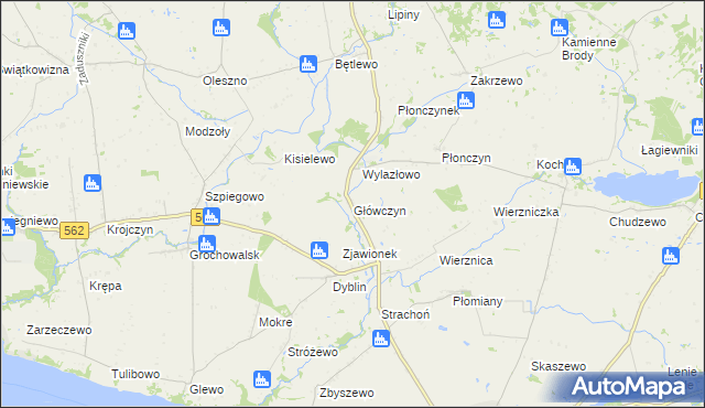 mapa Główczyn gmina Dobrzyń nad Wisłą, Główczyn gmina Dobrzyń nad Wisłą na mapie Targeo