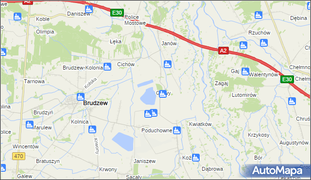 mapa Głowy gmina Brudzew, Głowy gmina Brudzew na mapie Targeo