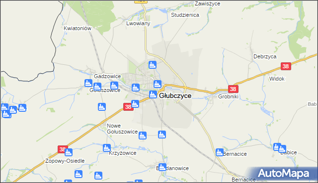 mapa Głubczyce, Głubczyce na mapie Targeo