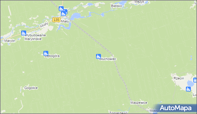 mapa Głuchowiec, Głuchowiec na mapie Targeo