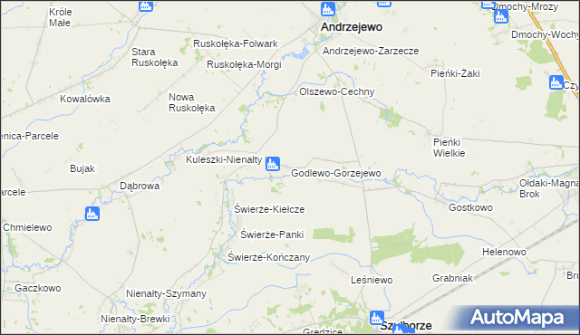 mapa Godlewo-Gorzejewo, Godlewo-Gorzejewo na mapie Targeo