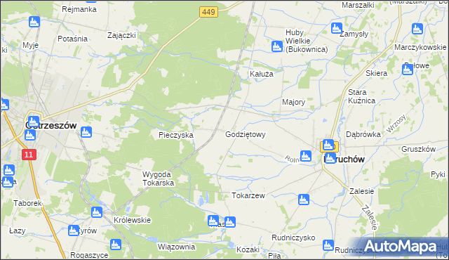 mapa Godziętowy, Godziętowy na mapie Targeo